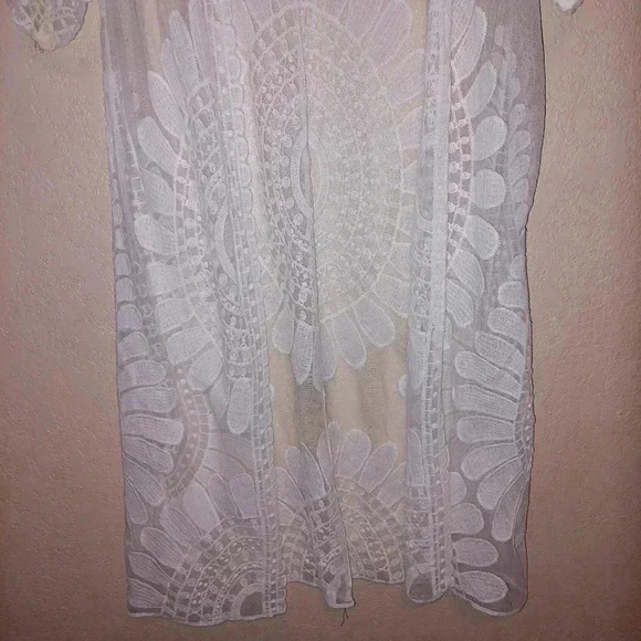 Rebellion Again Women's Boho Lace Kimono Cardigan Size L - Picture 3 of 6